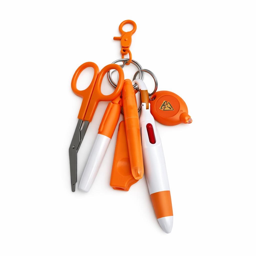 Nurse Badge Reel/Keychain Pen, Highlighter, and other Tools Set